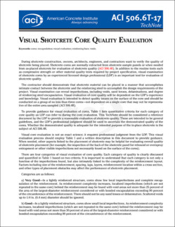 506.6T-17: Visual Shotcrete Core Quality Evaluation Tech Note Member*