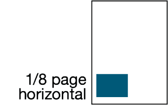 Image depicting: One Eigth page hortizontal ad sizing.